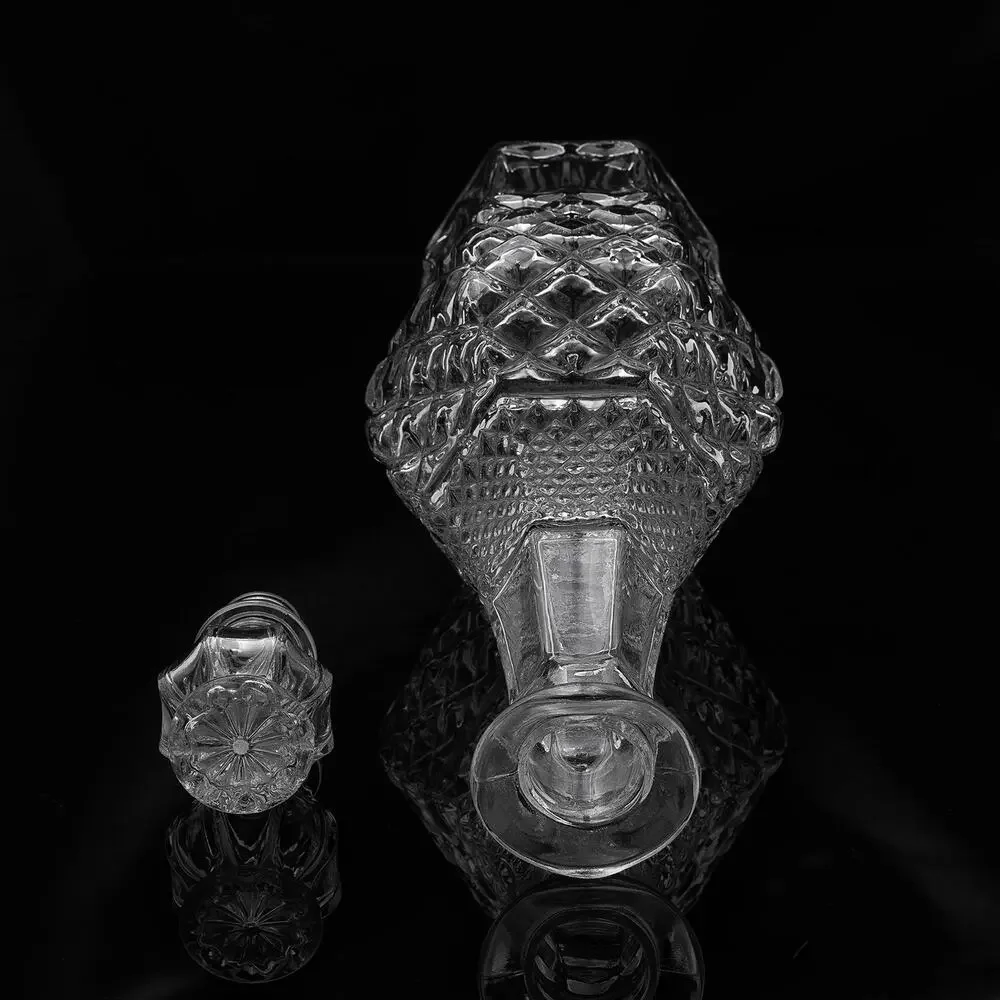 Vintage Anchor Hocking Wexford Glass Decanter w/Stopper MCM Barware LiquorCarafe